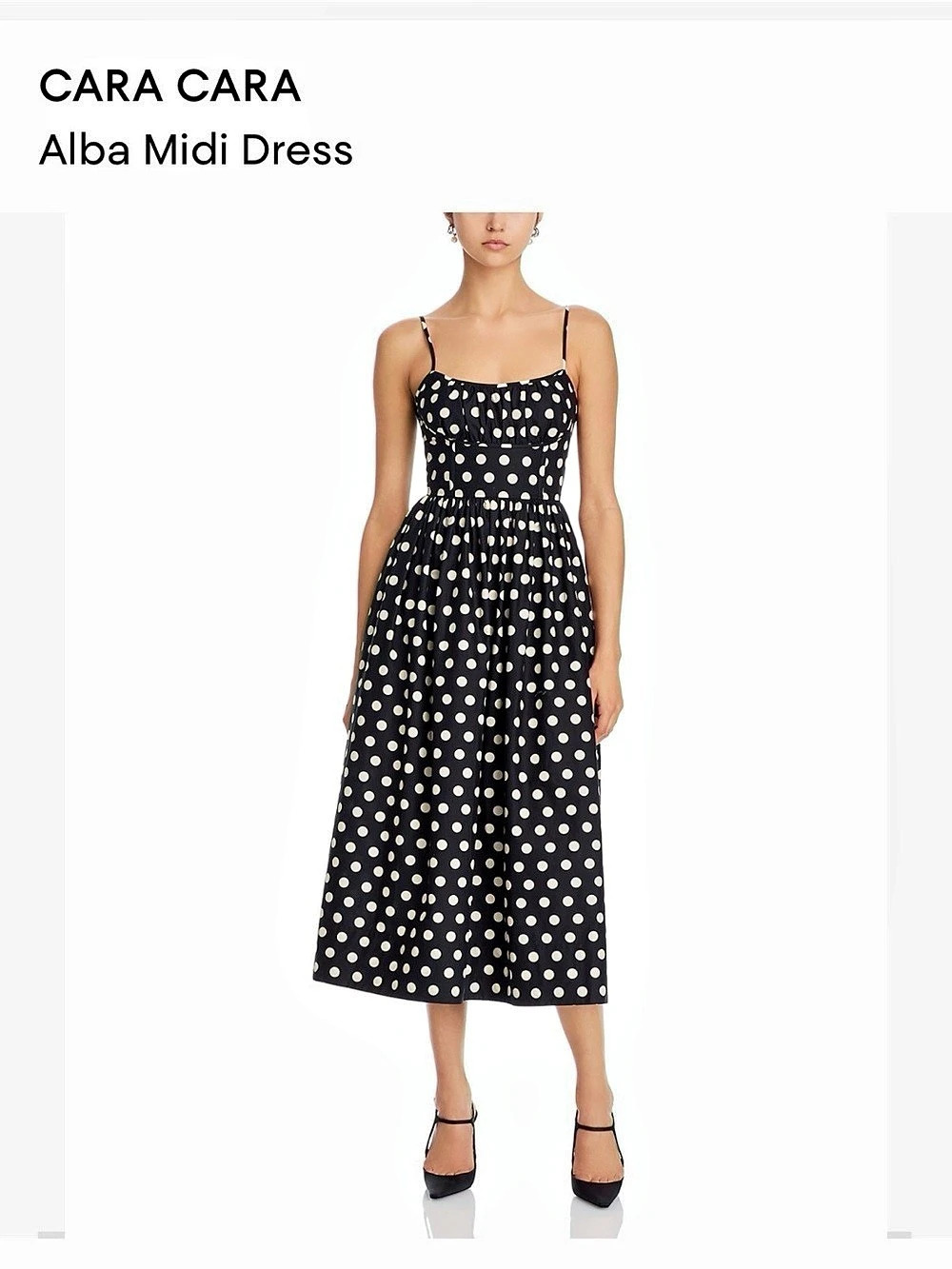 Cara Alba Midi Dress Polka Dot Cotton Midi Dress Size Medium NWT